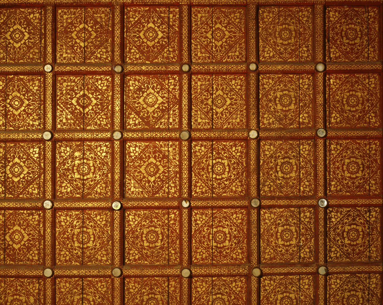 Plafond van een Lanna-tempel door Thai School