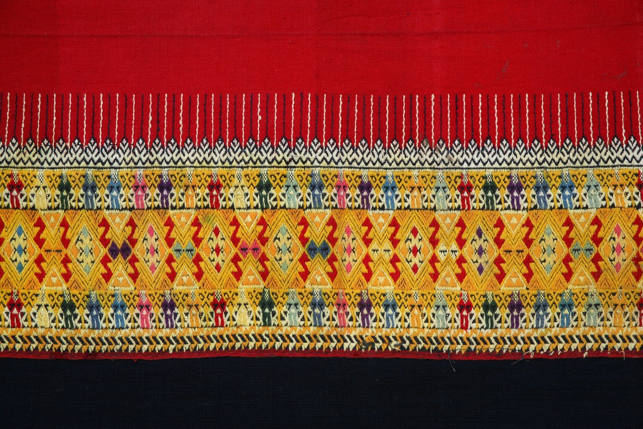 Dubbelhaakpatroonstof, Chom Thong, Chiang Mai, Thailand (textiel) door Thai School