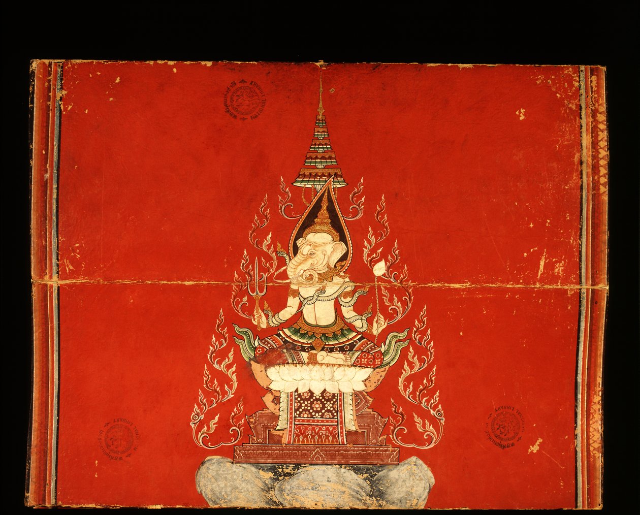 Ganesh-manuscript over olifantentraining (wc op papier) door Thai School