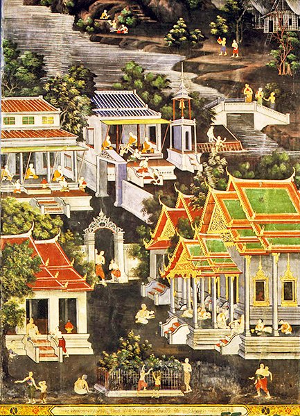 Leven van de monniken, Wirharn Sasada, Wat Bowonniwet Vihara, Bangkok door Thai School