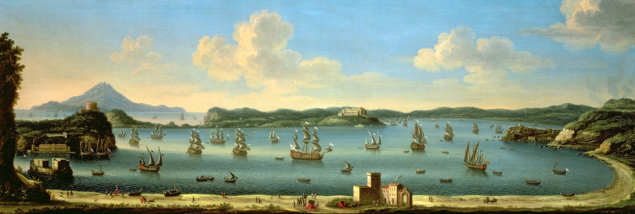 De Golf van Pozzuoli met Ischia in de verte, 1740 door The Metropolitan Master