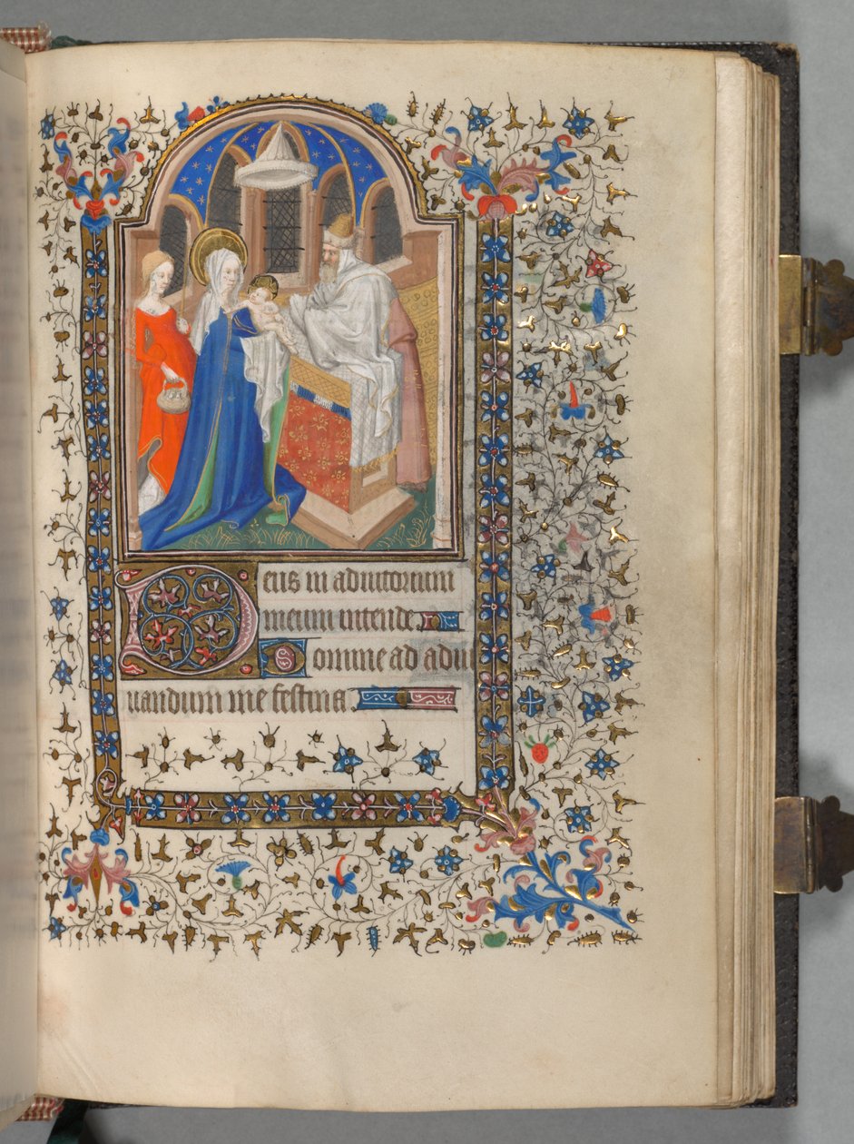 Getijdenboek Gebruik van Parijs: Fol. 72r, Presentatie in de tempel door The Bedford Master