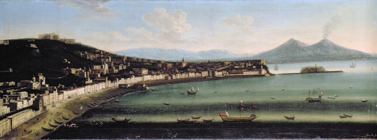 De Baai van Napels vanuit het Westen, 1710 door The Metropolitan Master