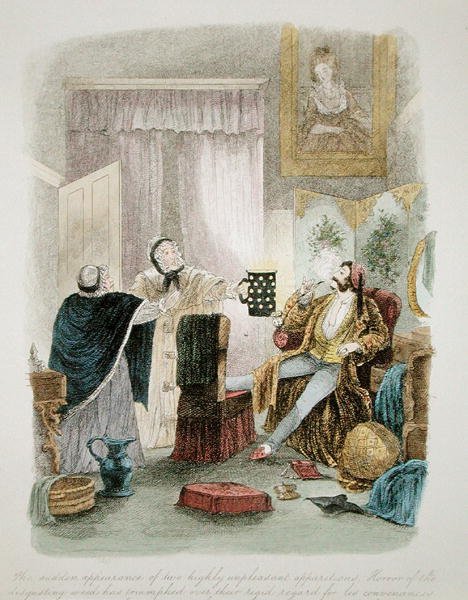 Illustratie uit Bezoek van een Londense Exquisite aan zijn Ongetrouwde Tantes op het Platteland, gepubliceerd 1859 door Theo Theo