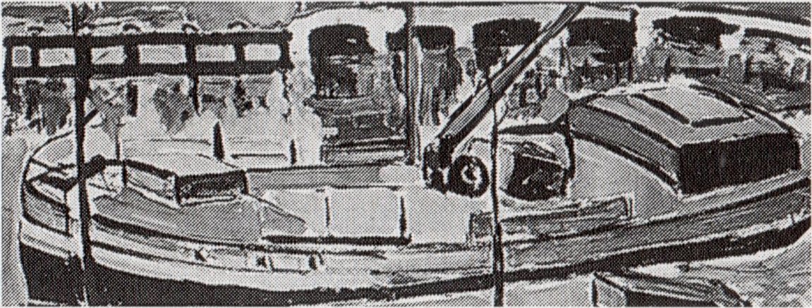 Boot in een kanaal door Theo van Doesburg