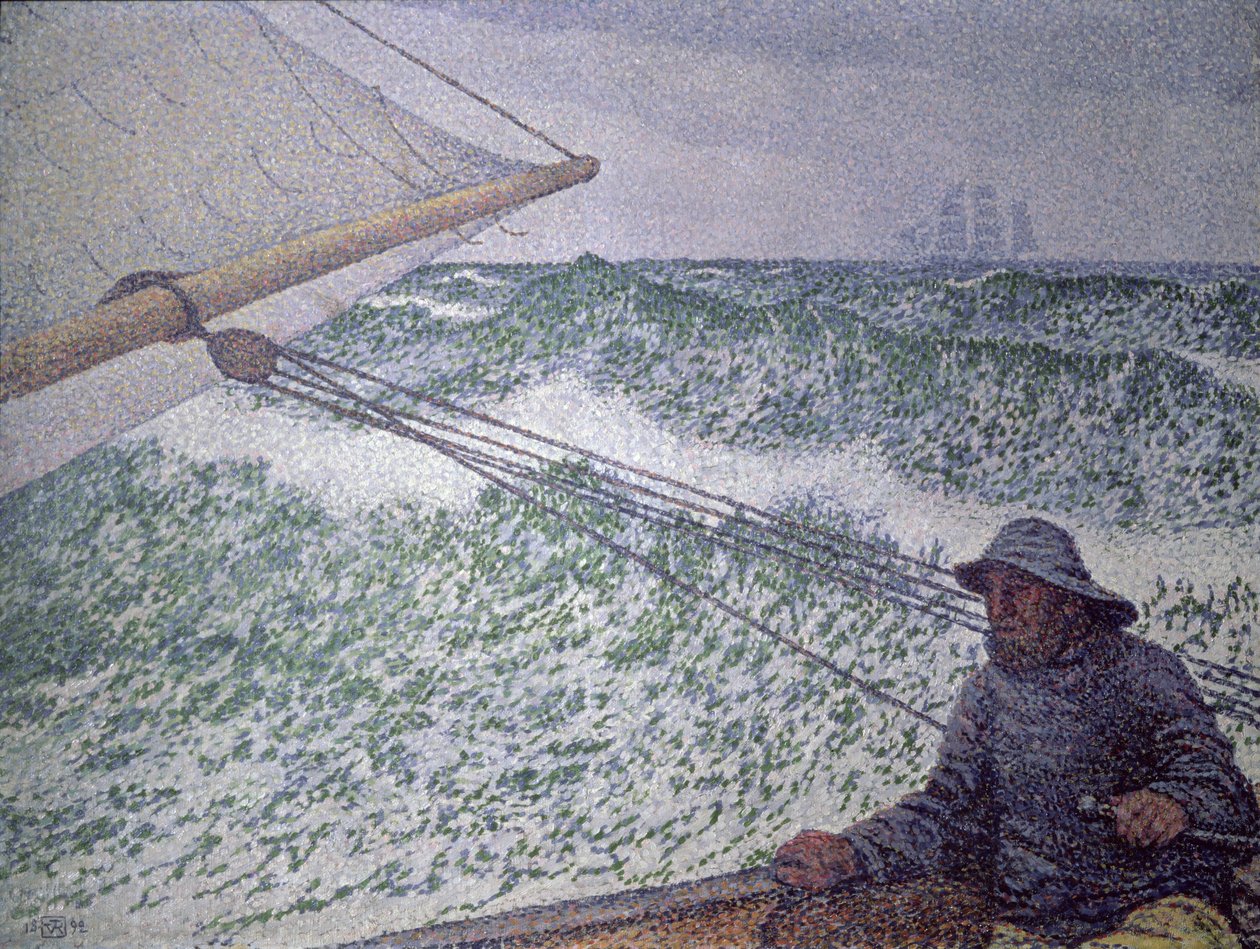 De man aan het roer, 1892 door Théo van Rysselberghe
