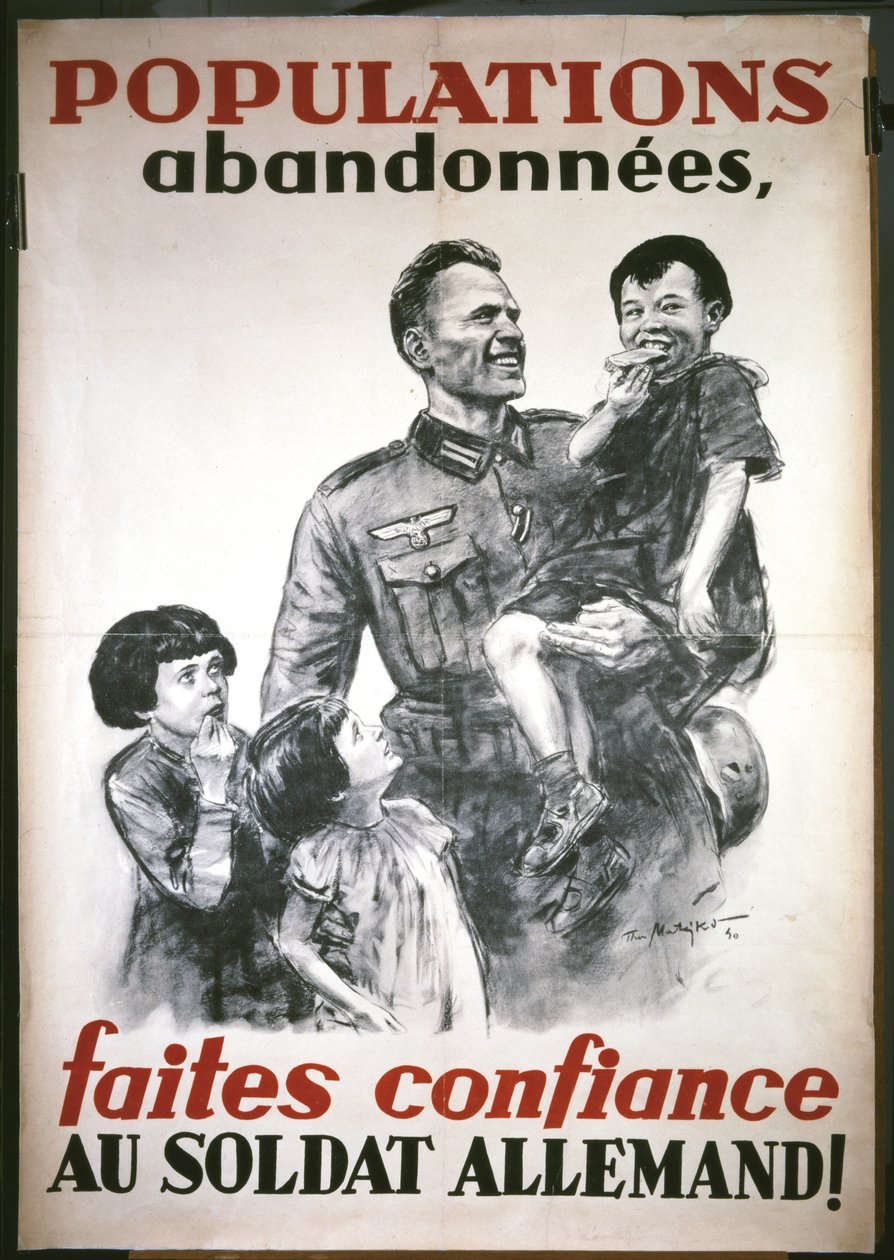 Franse poster, vanaf het begin van de Duitse bezetting in juni 1940: 