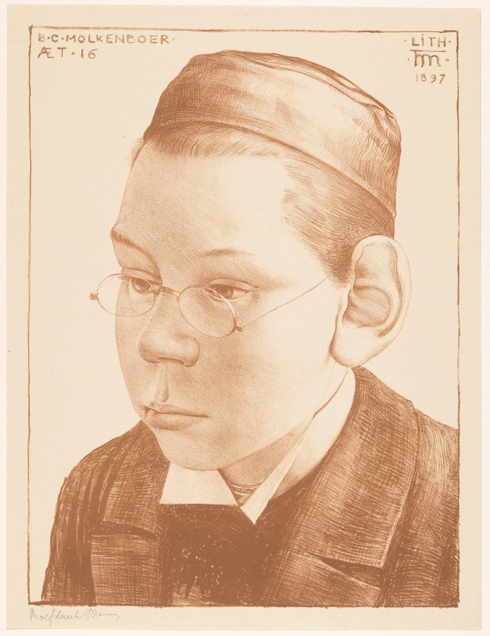 Portret van Bernard Molkenboer door Theo Molkenboer