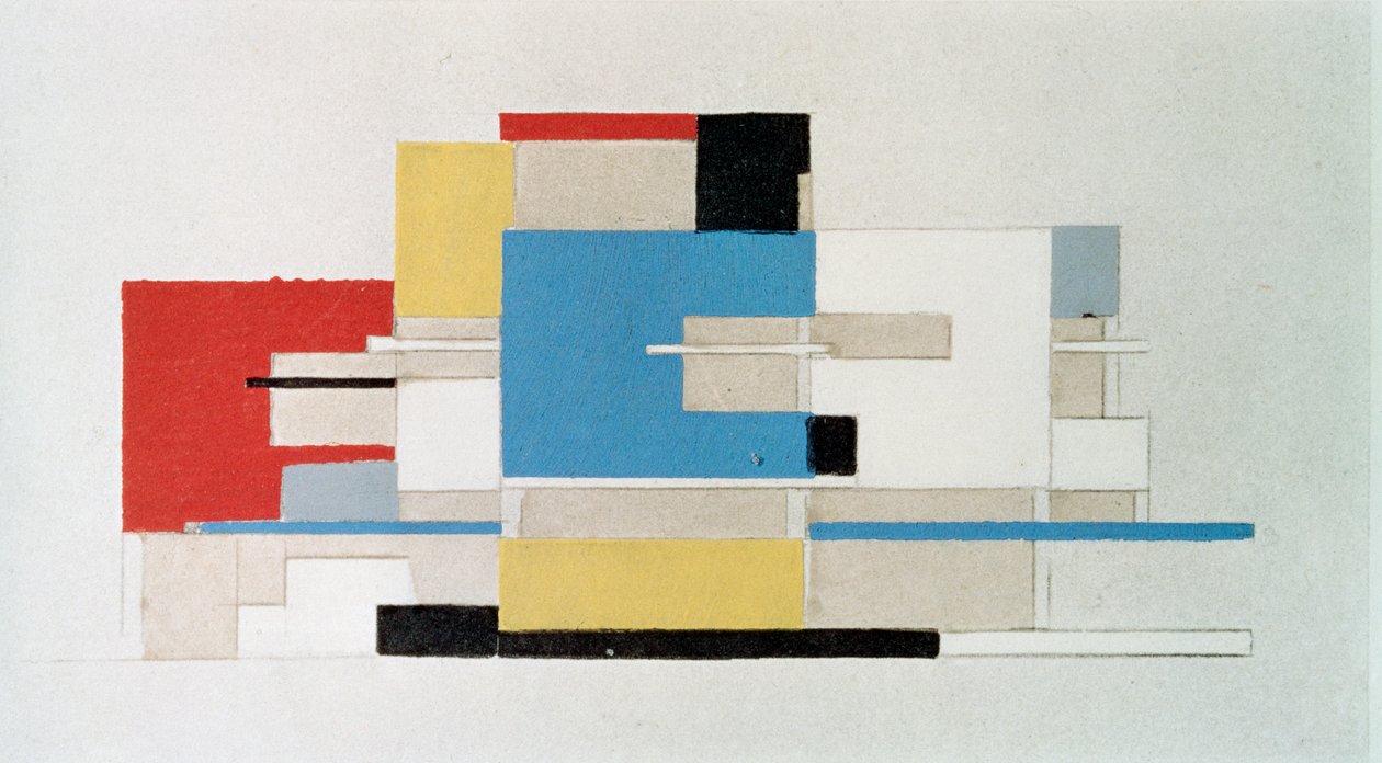 Kleurstudie voor architectuur door Theo van Doesburg