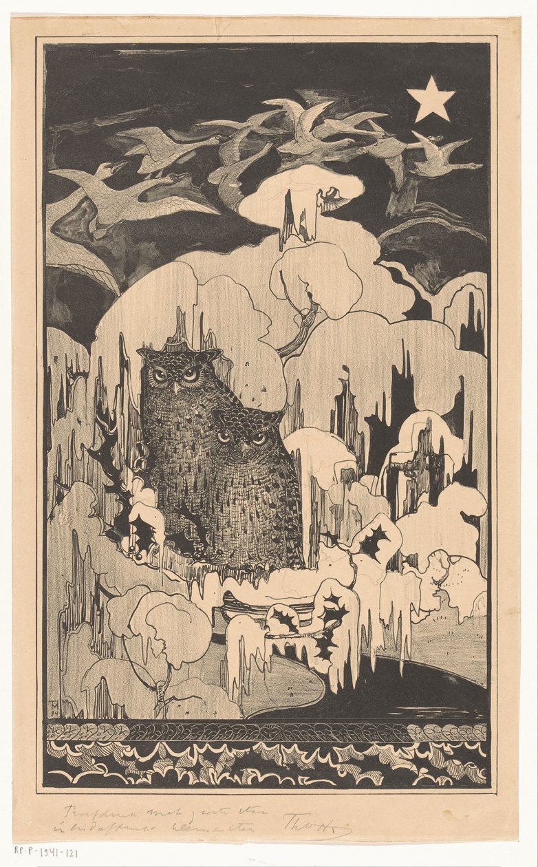 Kerstnacht door Theo van Hoytema (signed by artist)