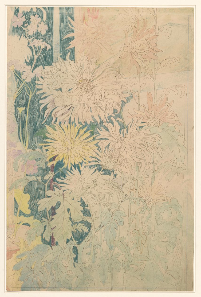 Chrysanten en enkele andere herfstbloemen door Theo van Hoytema
