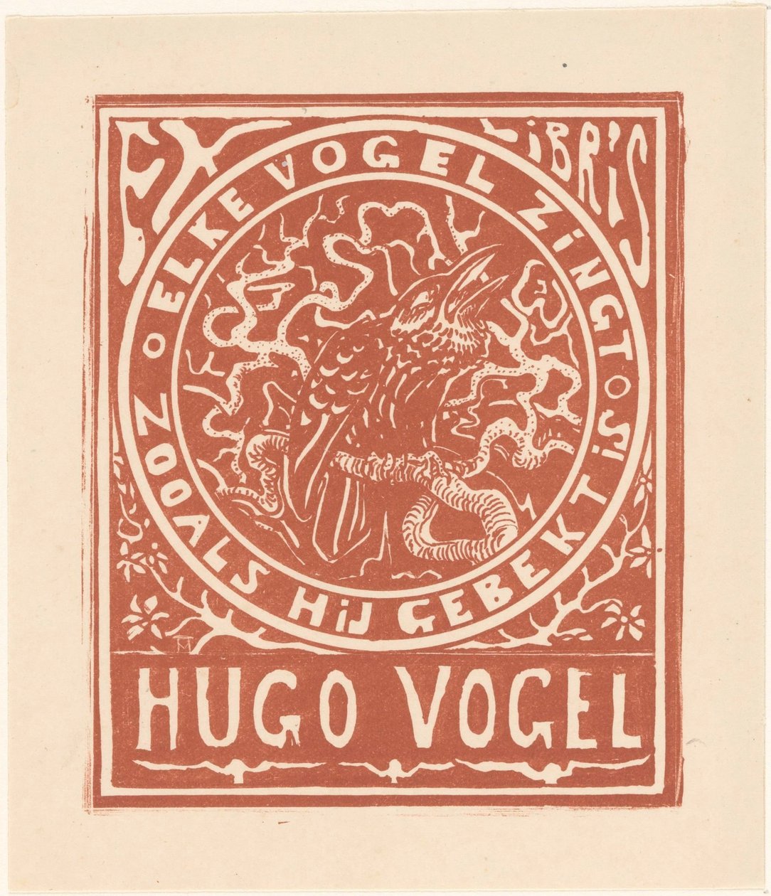 Ex libris van Hugo Vogel door Theo van Hoytema