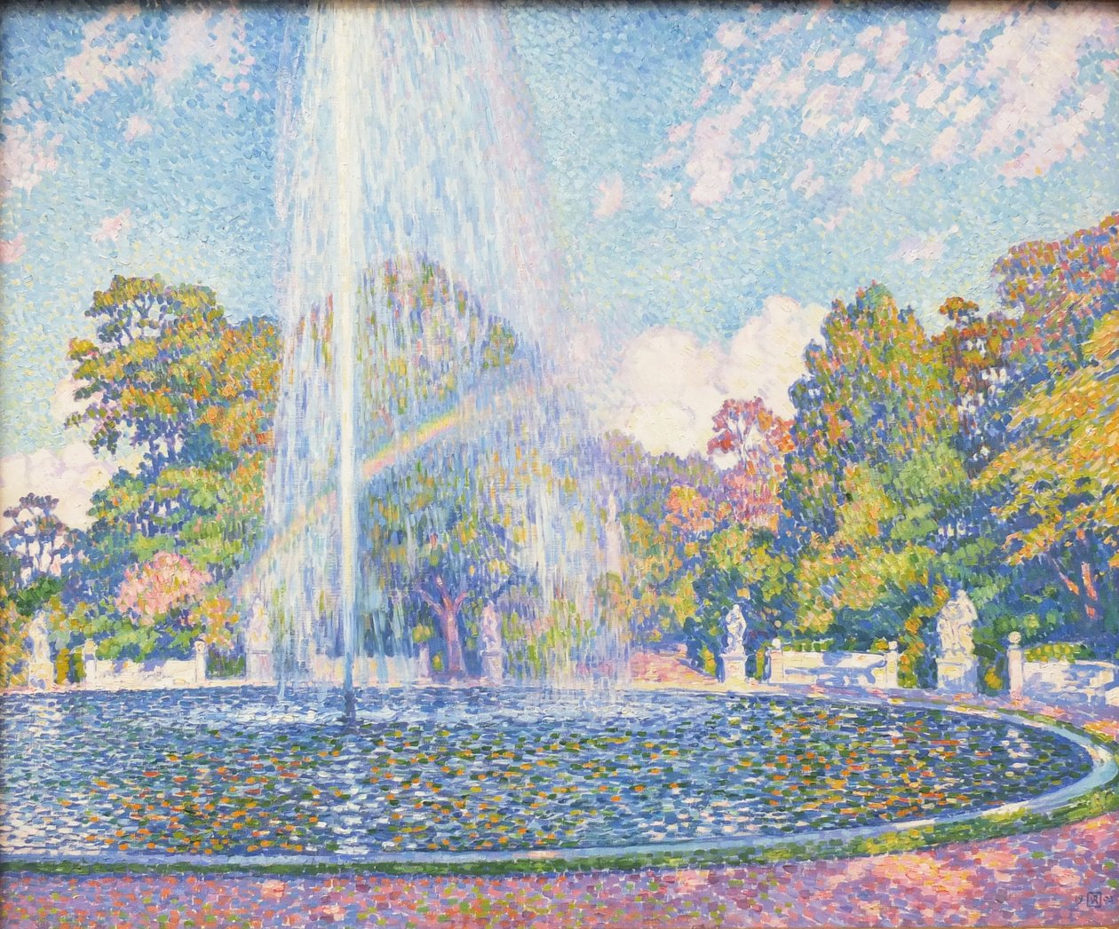 Fontein in het park van paleis Sanssouci bij Potsdam door Théo van Rysselberghe