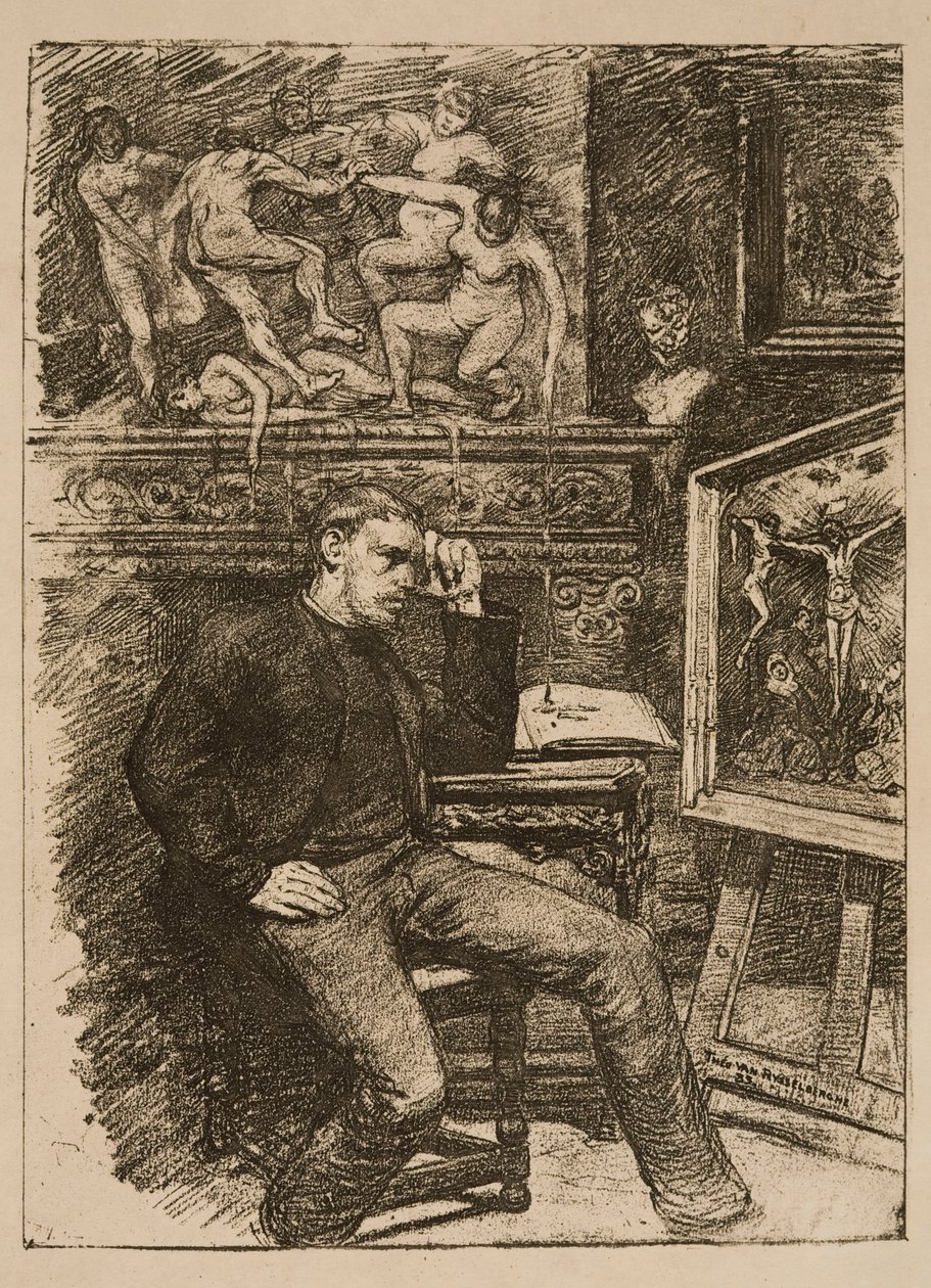 Frontispice voor de novelle ‘Contes de minuit’ van Emile Verhaeren door Théo van Rysselberghe
