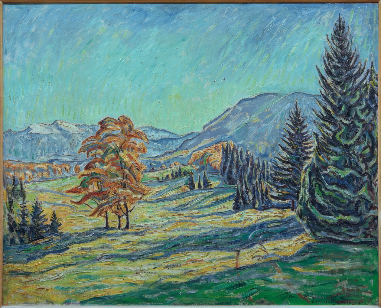 Herfstig berglandschap door Theo von Brockhusen