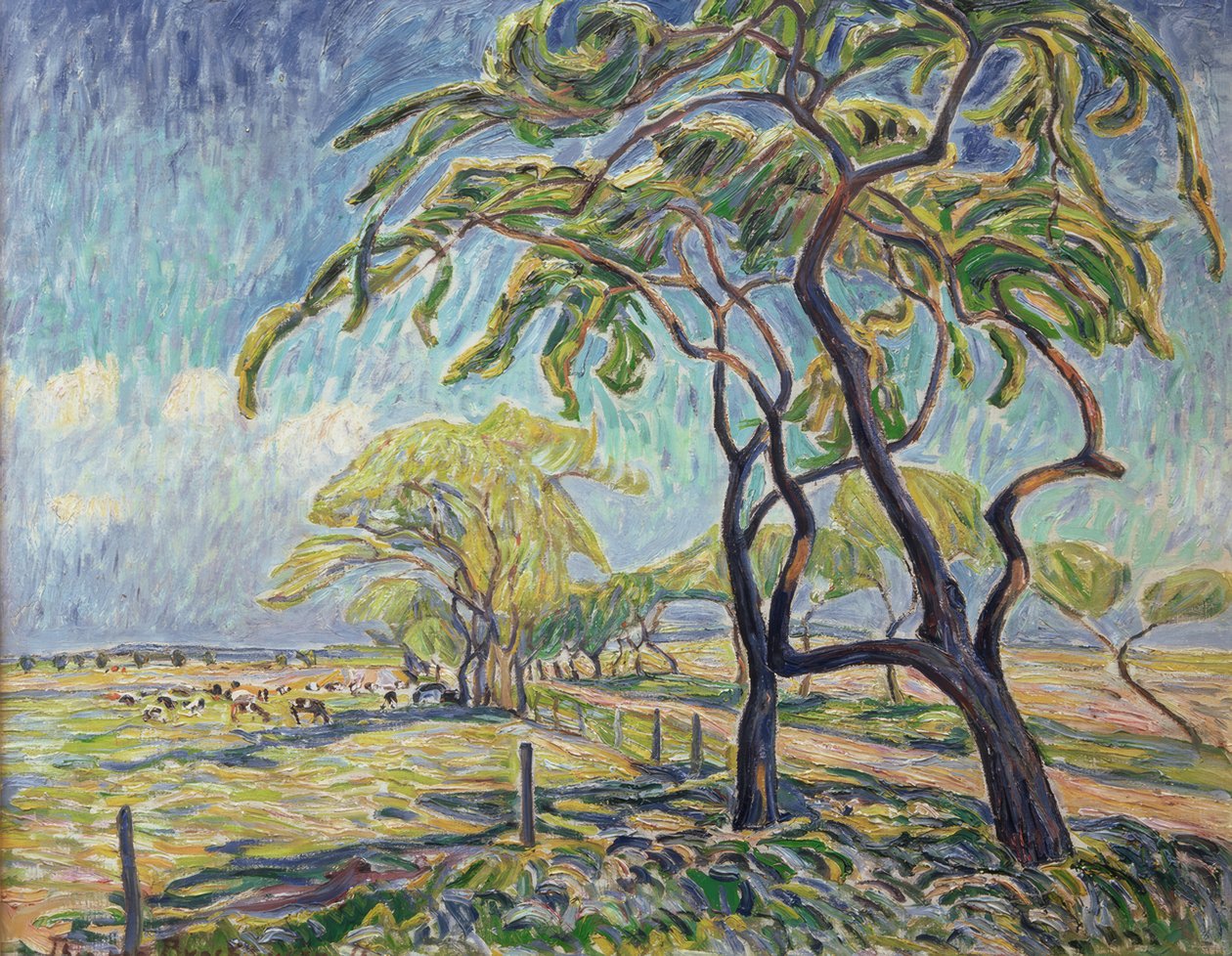 Landschap bij Kaiserswaldau door Theo von Brockhusen