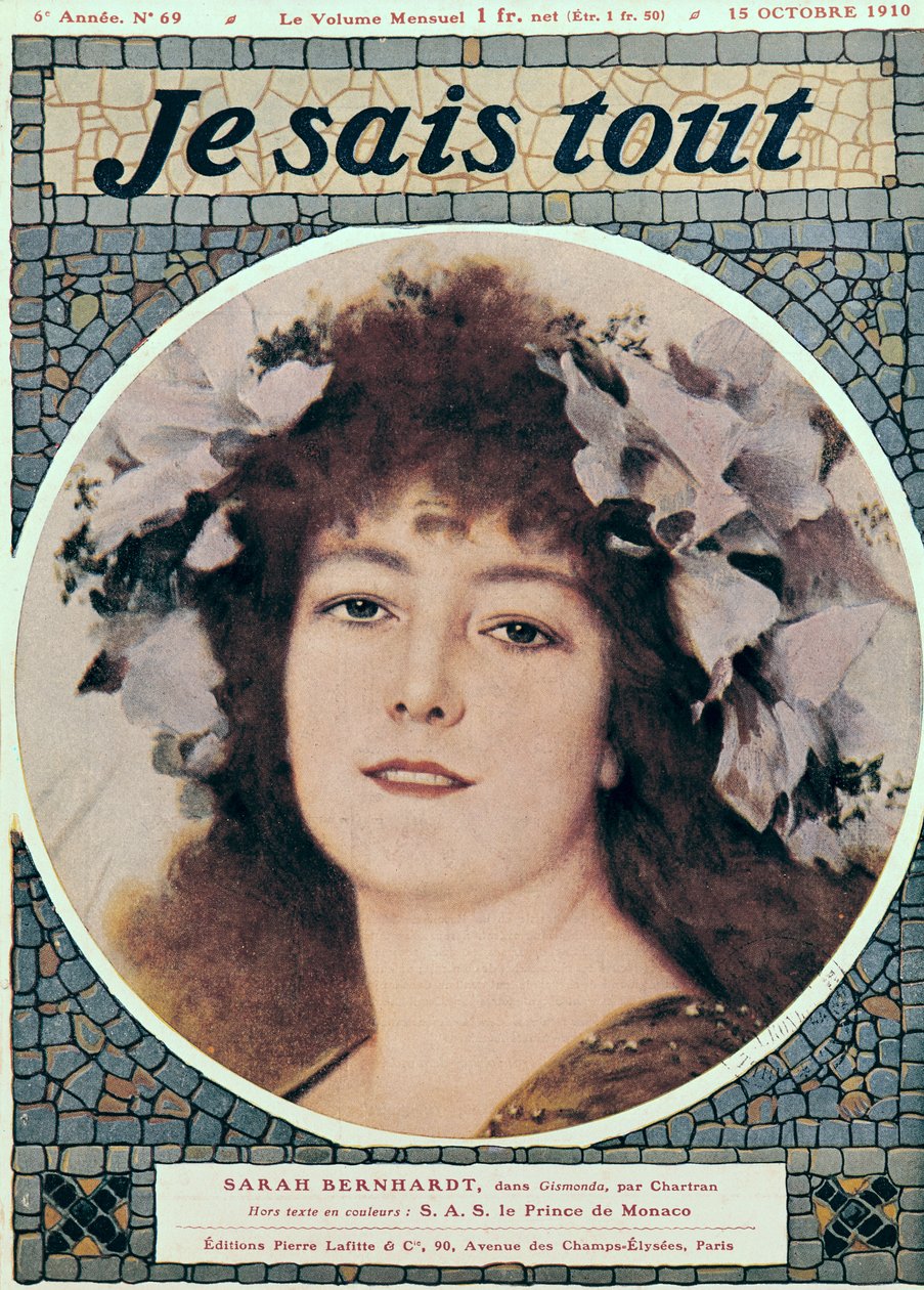 Sarah Bernhardt in Gismonda door Victorien Sardou, voorpagina van 
