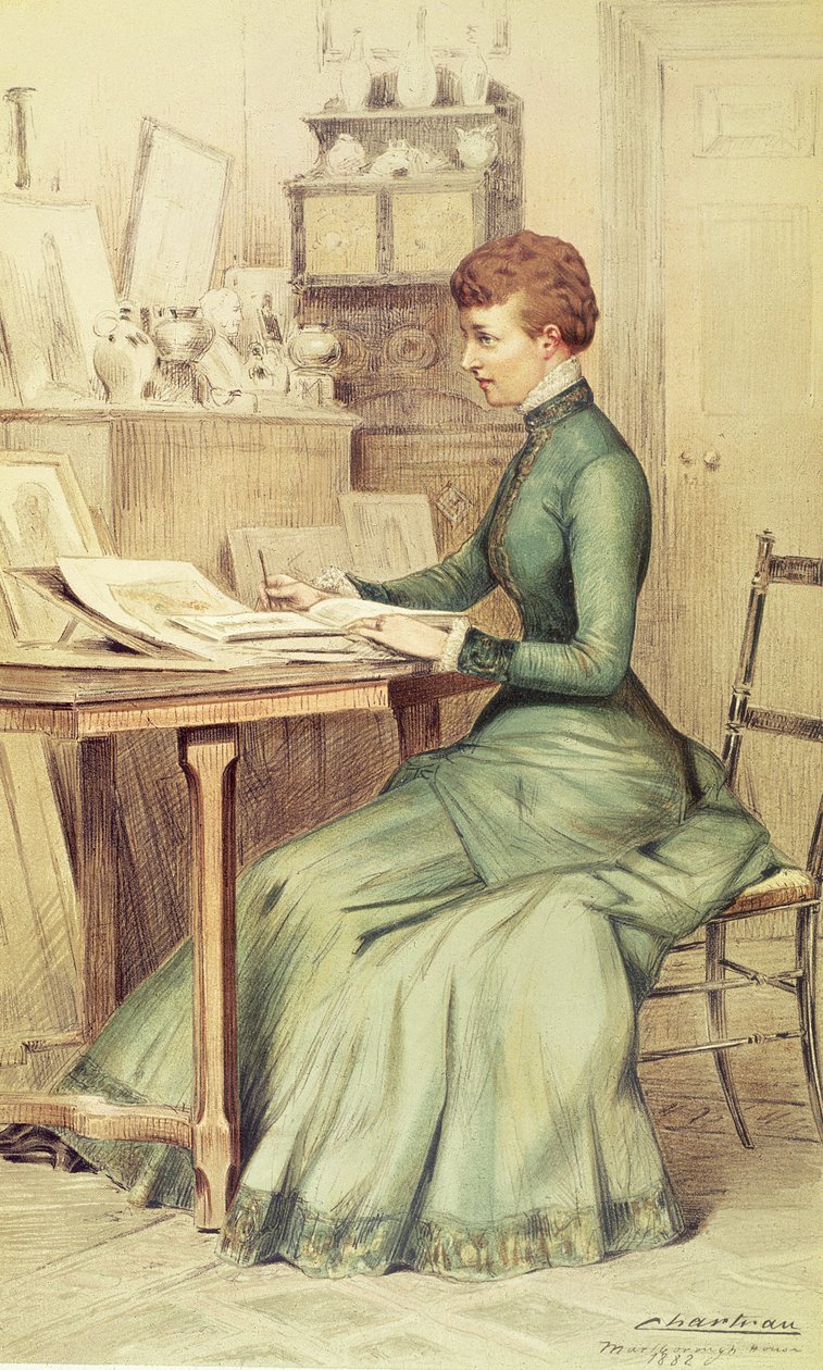 HRH De Prinses van Wales (later Koningin Alexandra) in Marlborough House, uit Vanity Fair, 1882 door Theobald Chartran