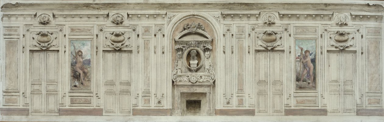 Schets voor de trouwzaal van het stadhuis van Courbevoie: L