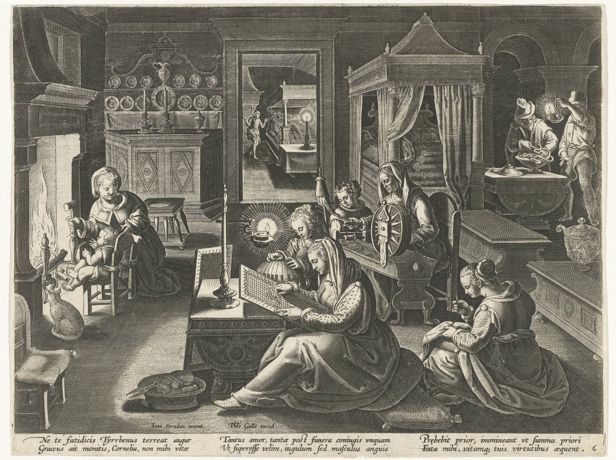 Cornelia, de deugdzame moeder van de Gracchi door Theodoor Galle