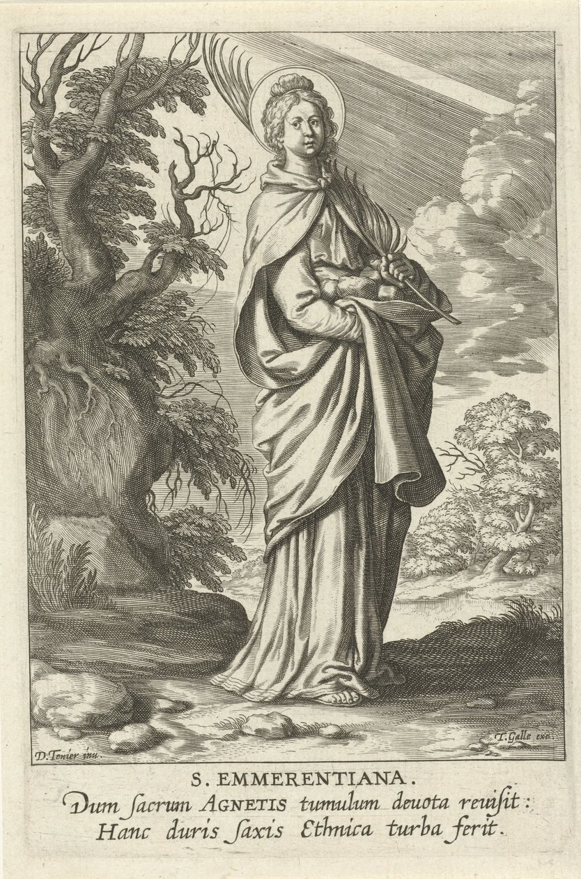 Heilige Emerentiana van Rome door Theodoor Galle