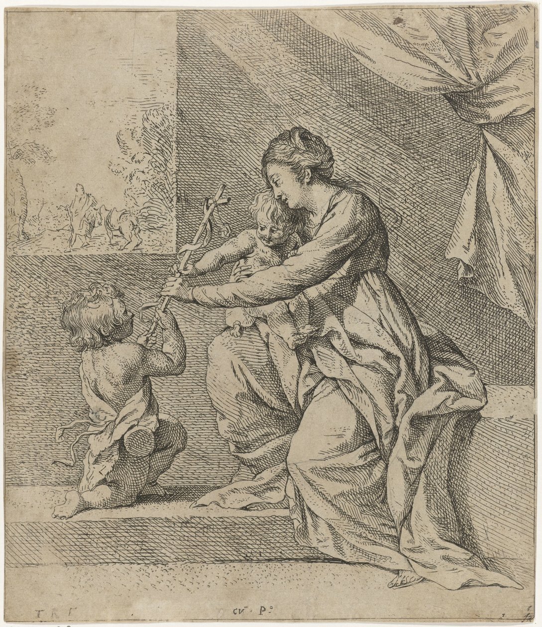 Maria met Christus en Johannes de Doper door Theodoor Rombouts