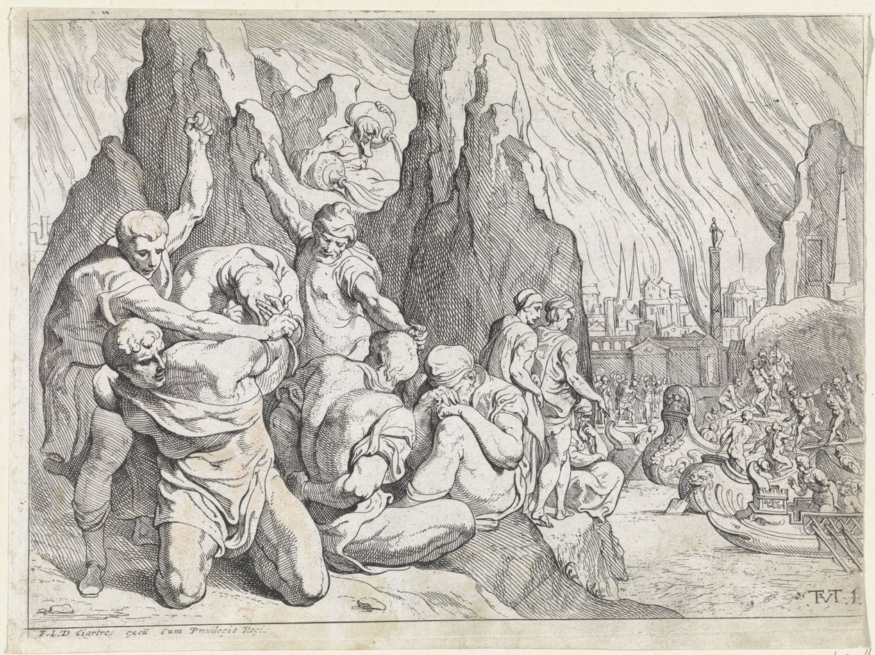 De Grieken gaan aan boord na de val van Troje door Theodoor van Thulden