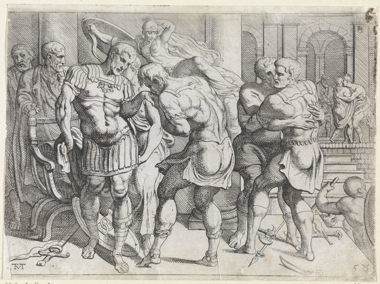 Verzoening tussen Odysseus en de Ithacaanse rebellen door Theodoor van Thulden
