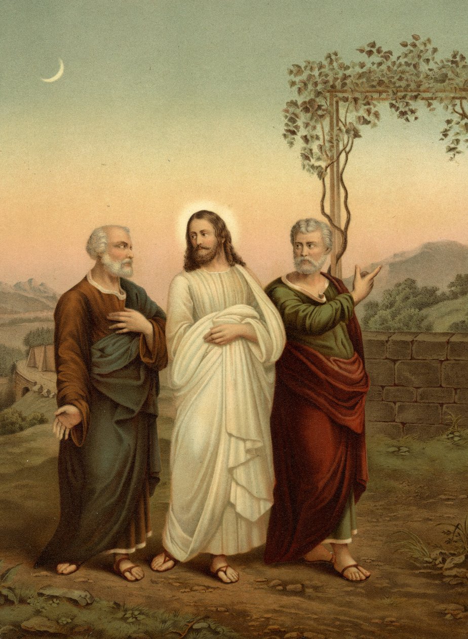 Christus en de discipelen van Emmaüs door Theodor Klenk