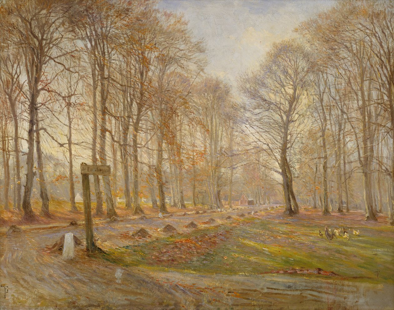 Laat Herfstdag in het Jægersborg Hertenkamp, ten Noorden van Kopenhagen door Theodor Esbern Philipsen