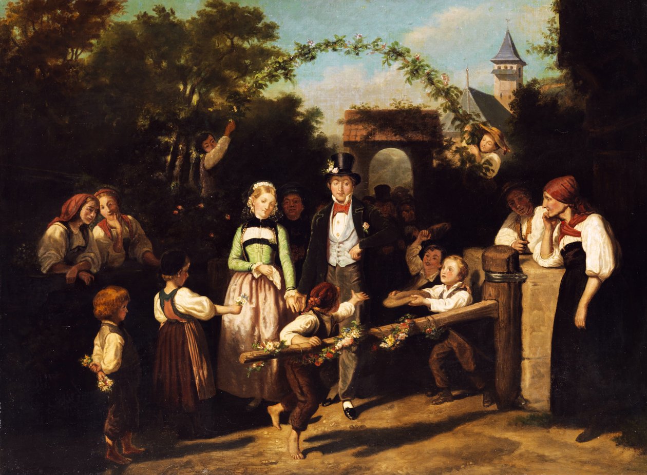 Ontvangst van het bruidspaar door Theodor Schüz