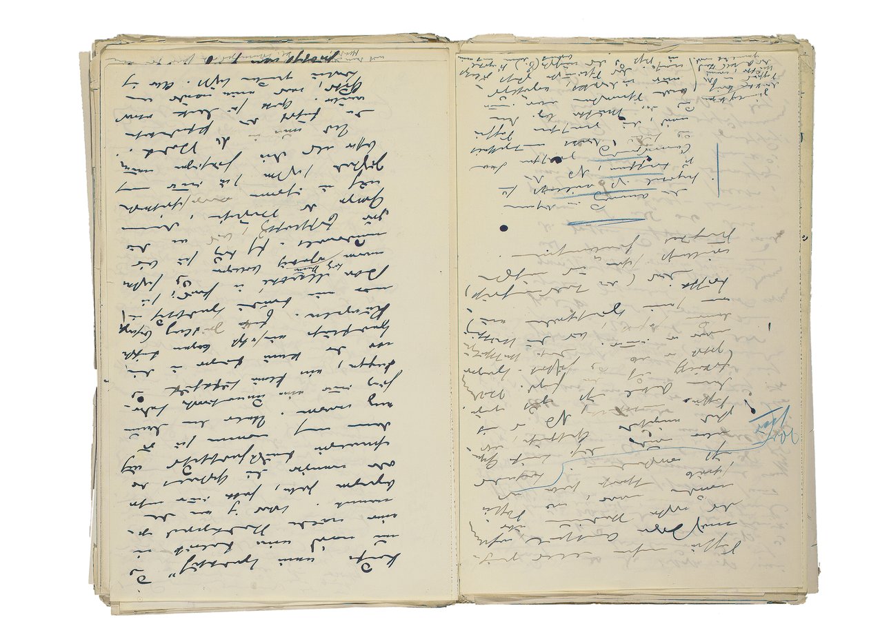 Autograaf manuscriptontwerpen voor artikelen over het leven en de samenleving in Berlijn, samen met een fragment van een ontwerp voor een roman, ca. 1878-94 door Theodor Fontane