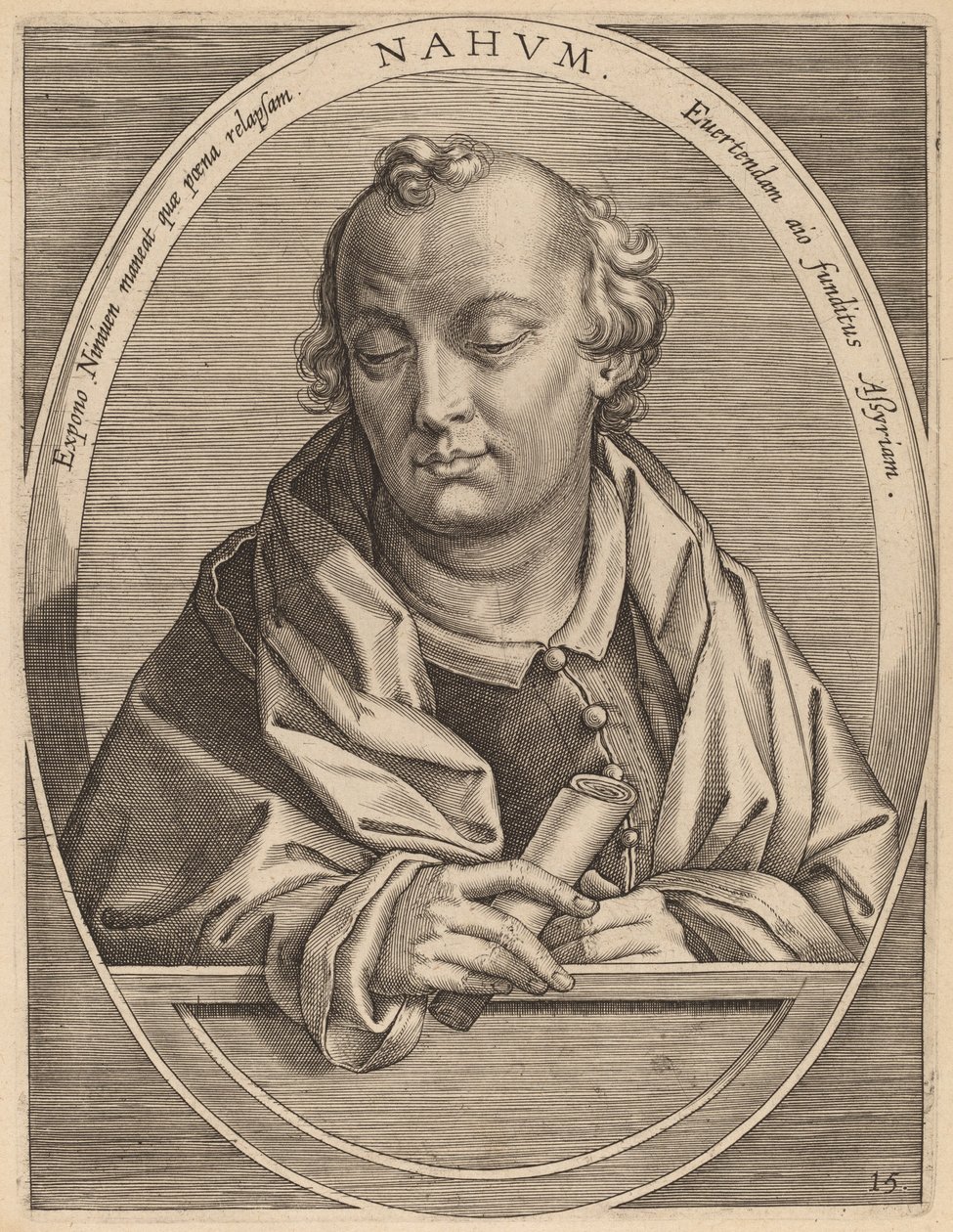 Nahum door Theodor Galle after Jan van der Straet