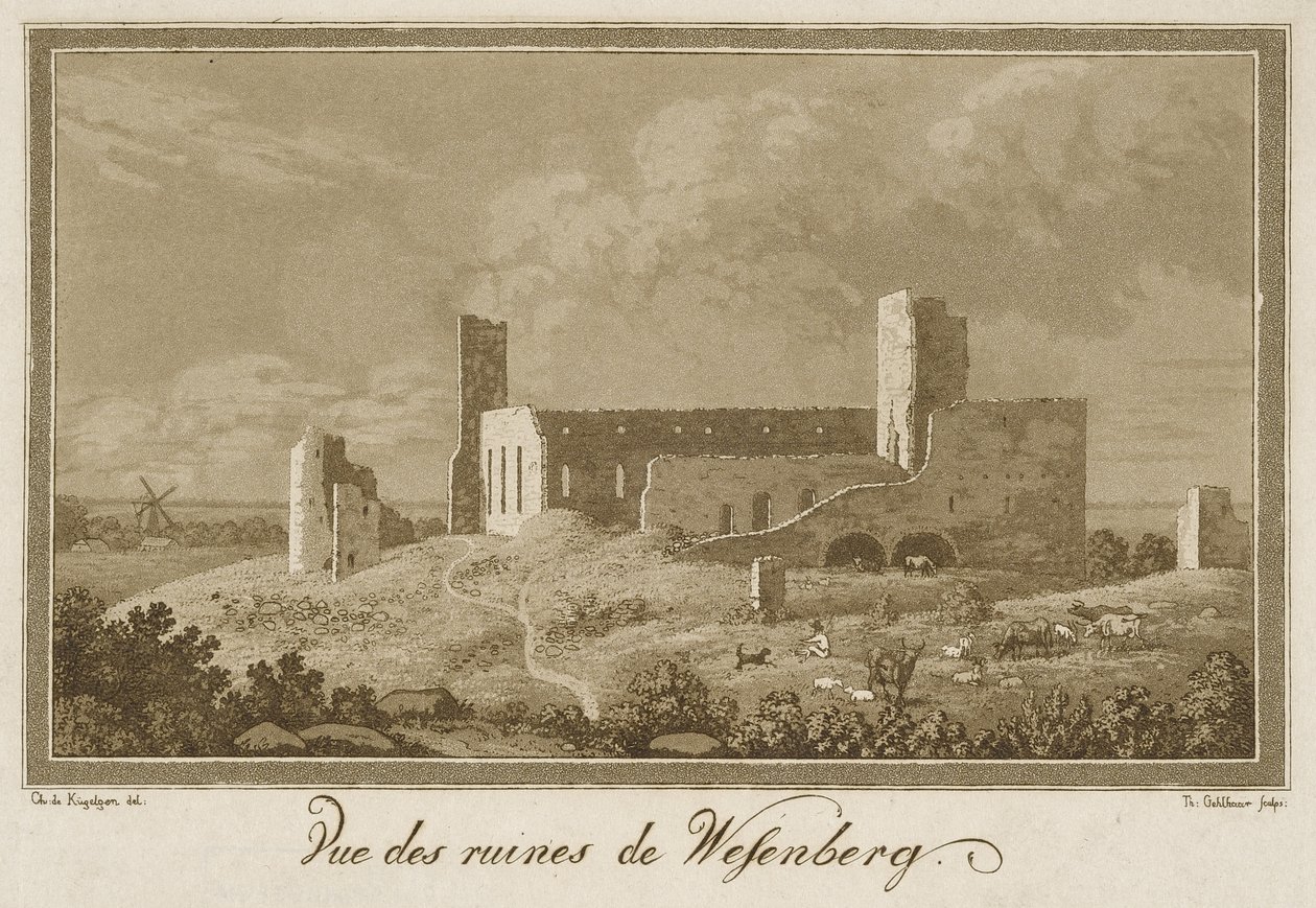 Uitzicht op de Ruïnes van Rakvere Kasteel door Theodor Gehlhaar