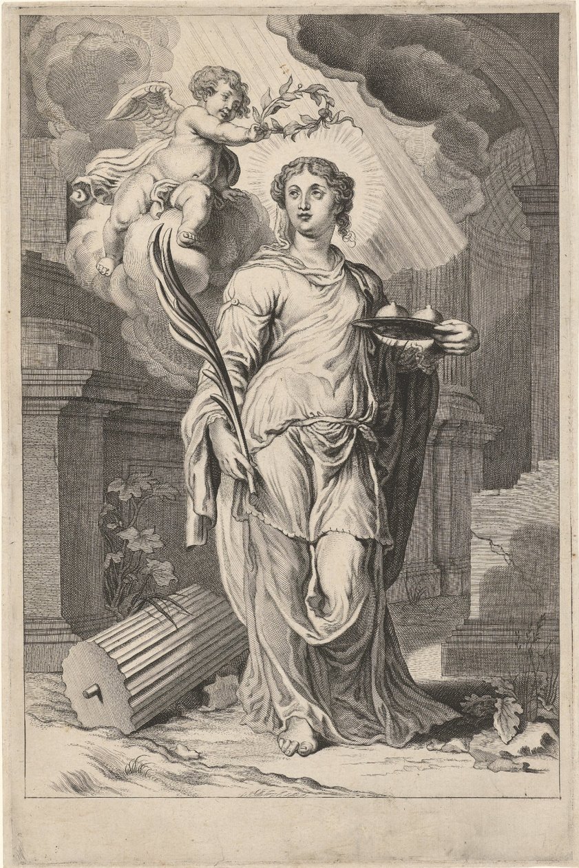Heilige Agatha door Theodor Matham
