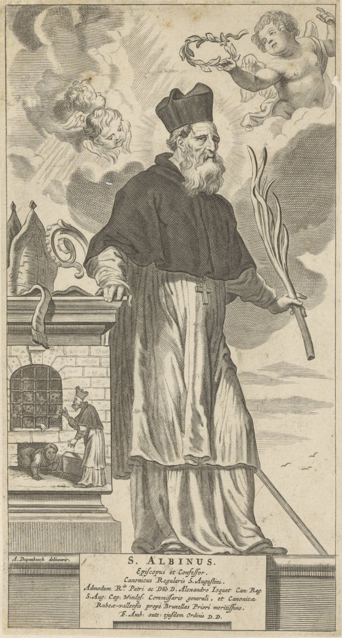 H. Albinus van Angers (S. Albinus. Episcopus et Confessor) door Theodor Matham