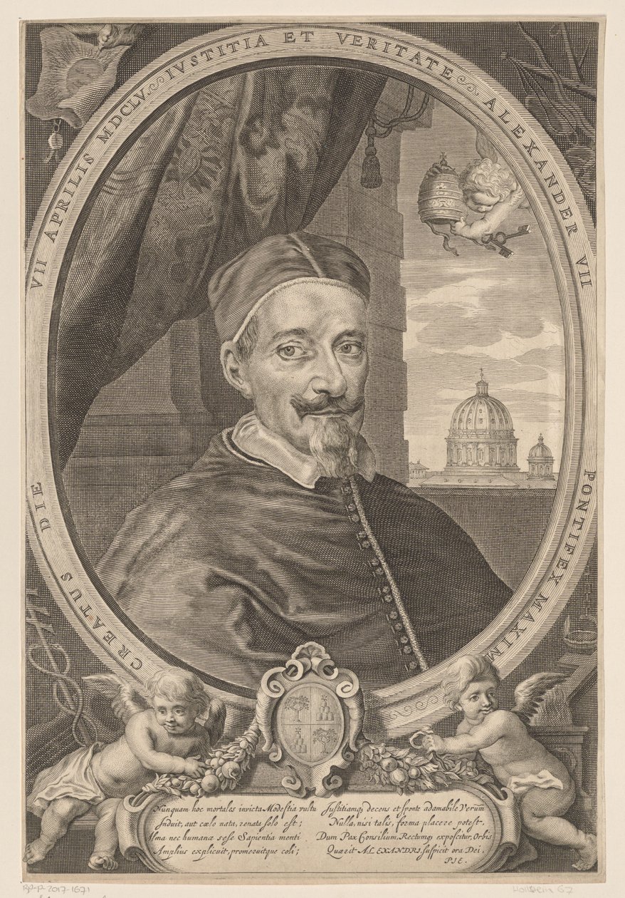 Portret van paus Alexander VII door Theodor Matham