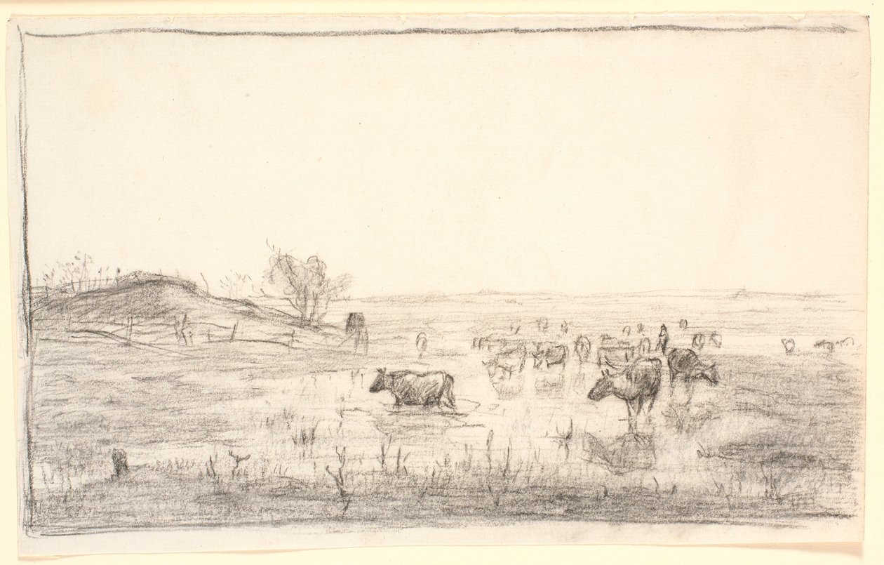 Koeien in de weiden bij Mejlgaard door Theodor Philipsen