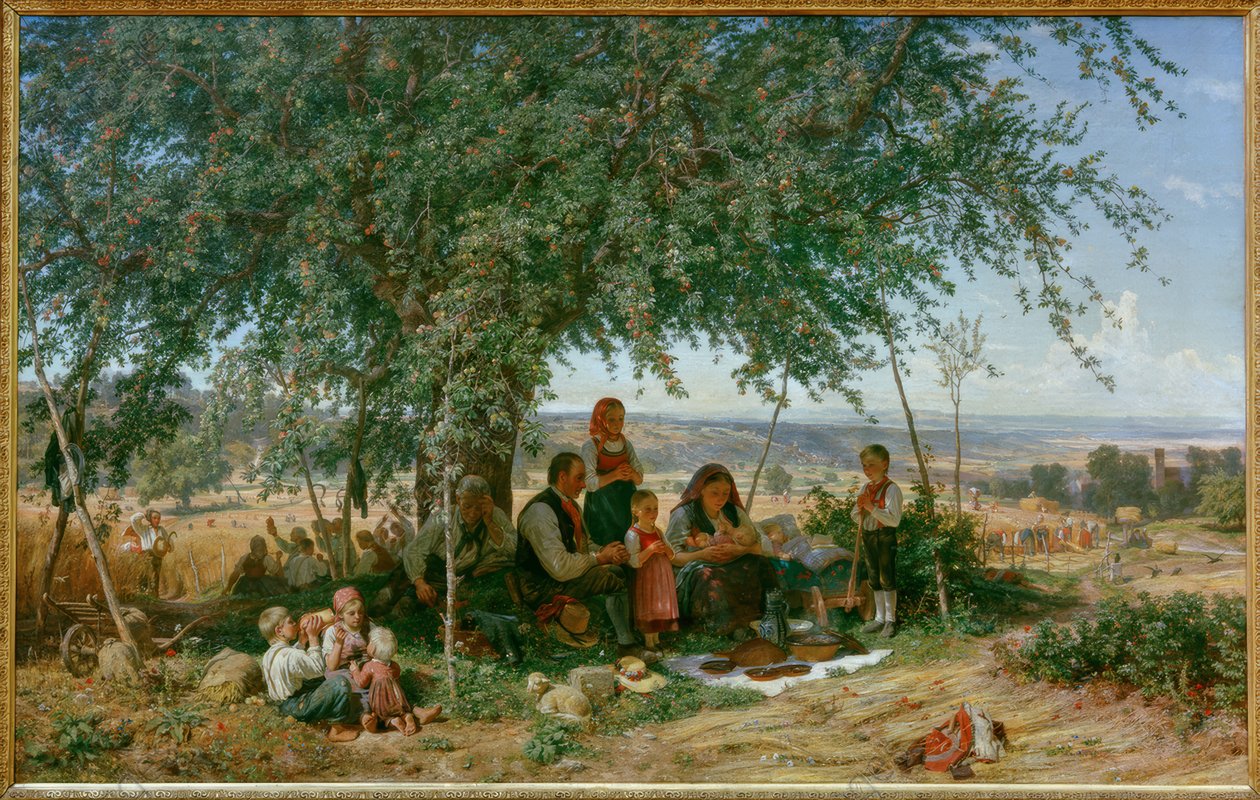 Middaggebed bij de Oogst door Theodor Schütz