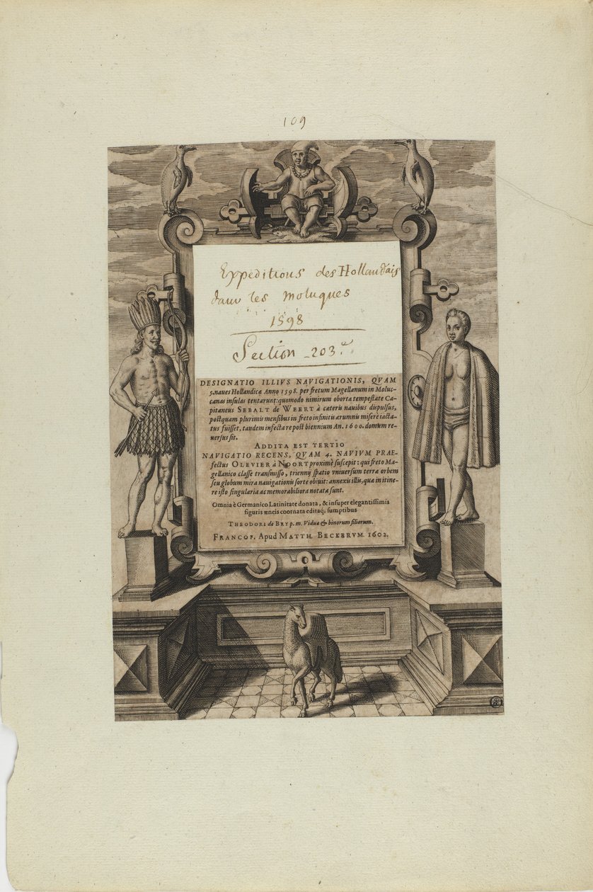 (Titelpagina) (uit boek, Americae) door Theodor de Bry