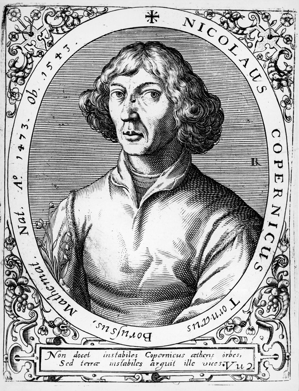 Portret van Mikolaj Kopernik bekend als Nicolaus Copernicus (Torun) door Theodor de Bry