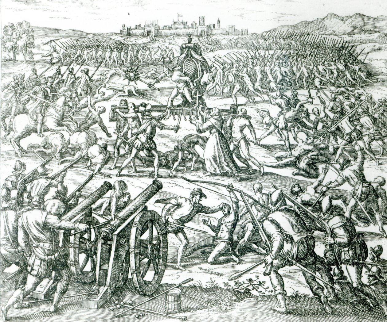 De Slag bij Cajamarca, 1532 door Theodore de Bry