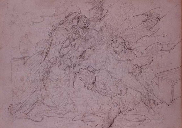 Afdaling van het kruis (tekening) door Theodore (attr. to) Gericault