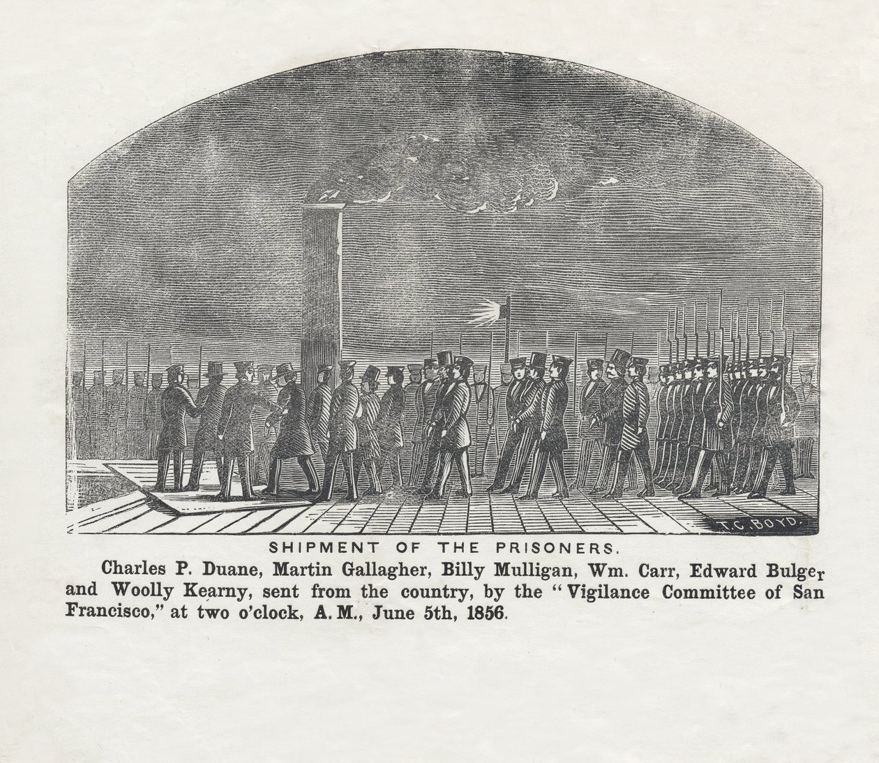 Vervoer van de gevangenen, uitgegeven 1856 door Theodore C. Boyd