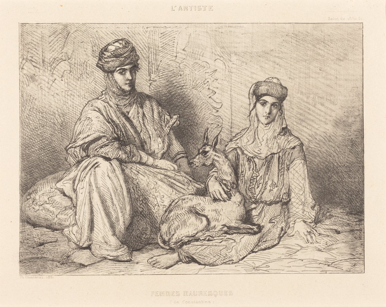 Moorse vrouwen uit Constantine door Théodore Chassériau