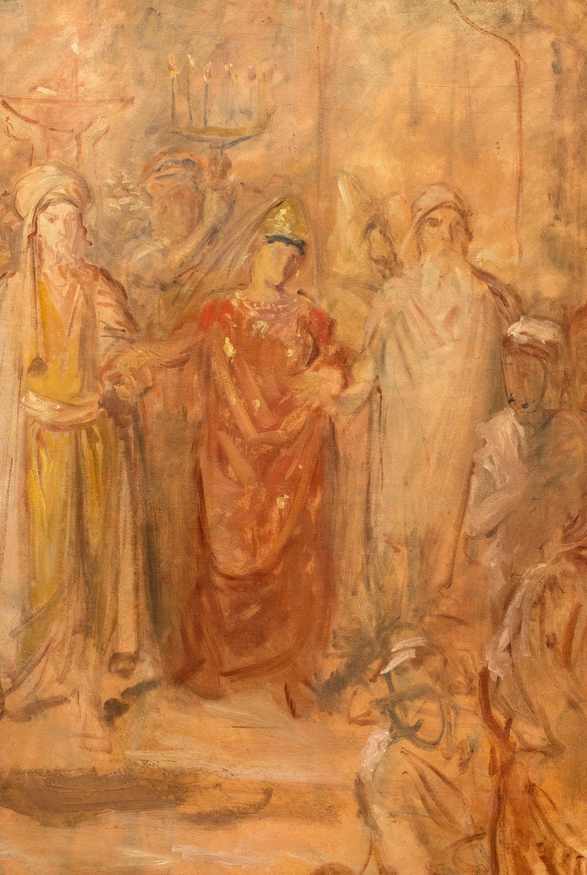 Joodse bruiloft in Constantijn, schets door Theodore Chasseriau