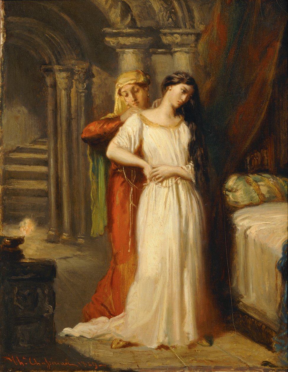Le coucher de Desdemone - Desdemona gaat naar bed ... door Théodore Chassériau