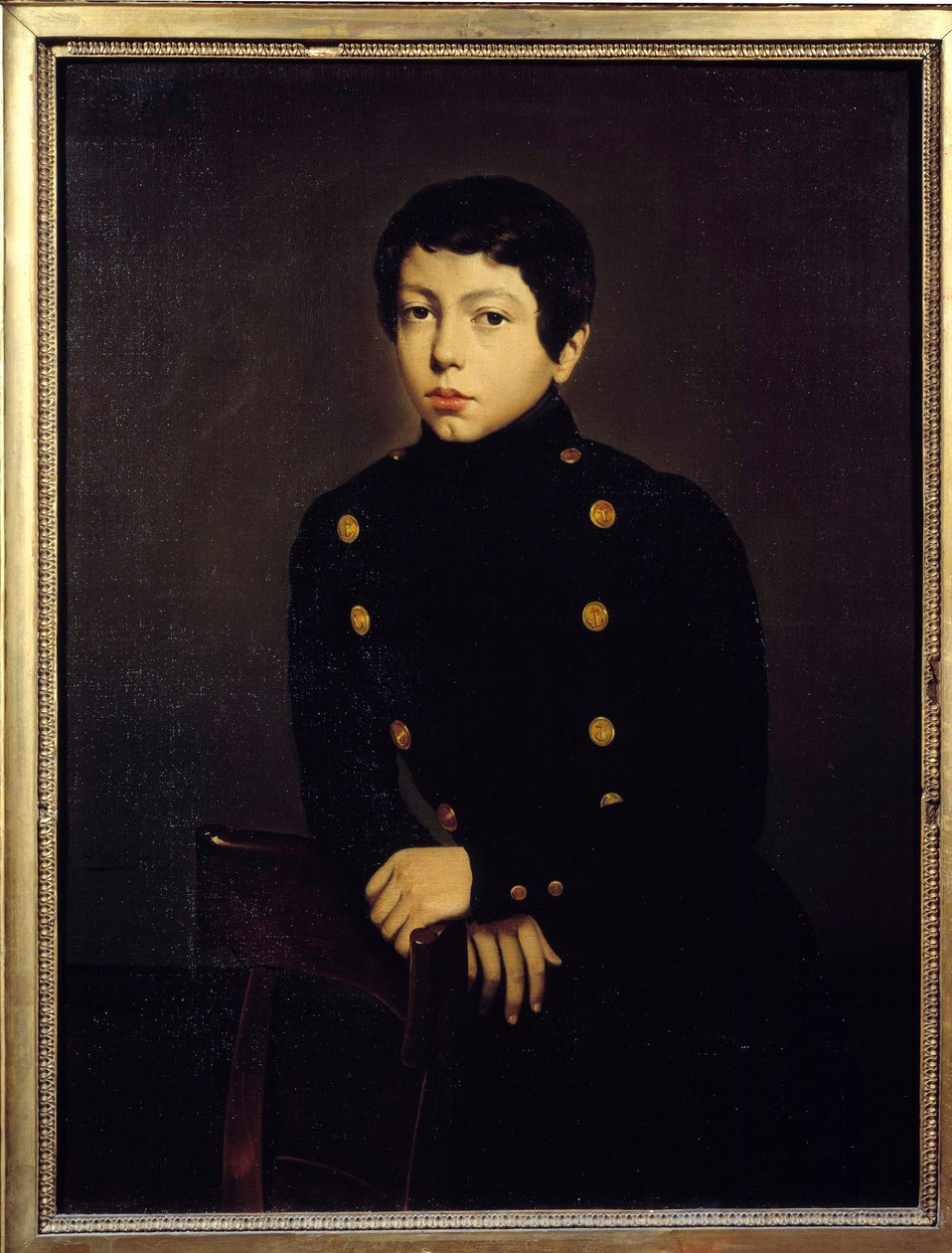 Portret van Ernest Chasseriau (1823-1870) leerling van de Marine School van Brest, broer van de kunstenaar. Schilderij door Theodore Chasseriau (1819-1856) 1836 door Théodore Chassériau