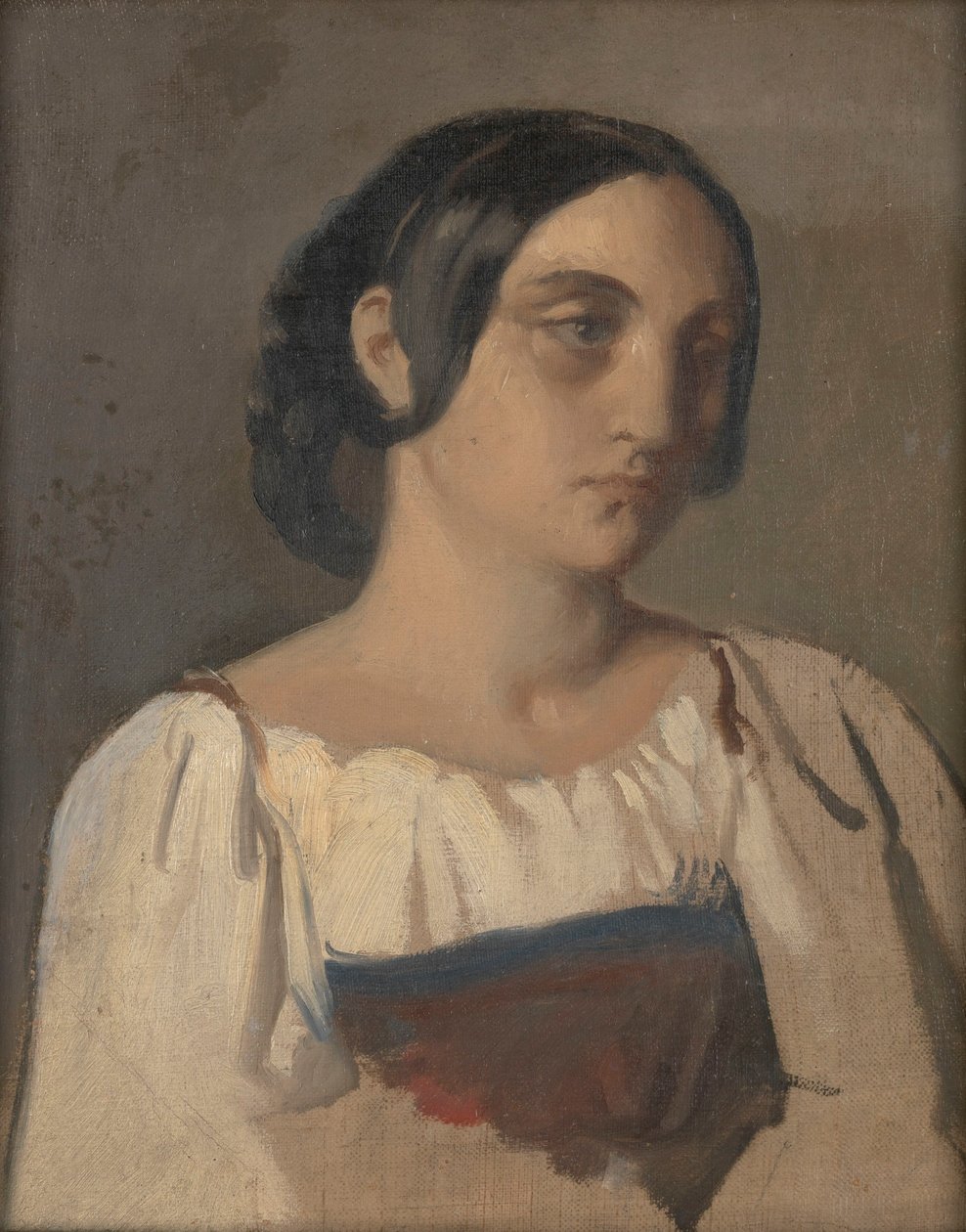 Portret van een Italiaanse vrouw door Théodore Chassériau
