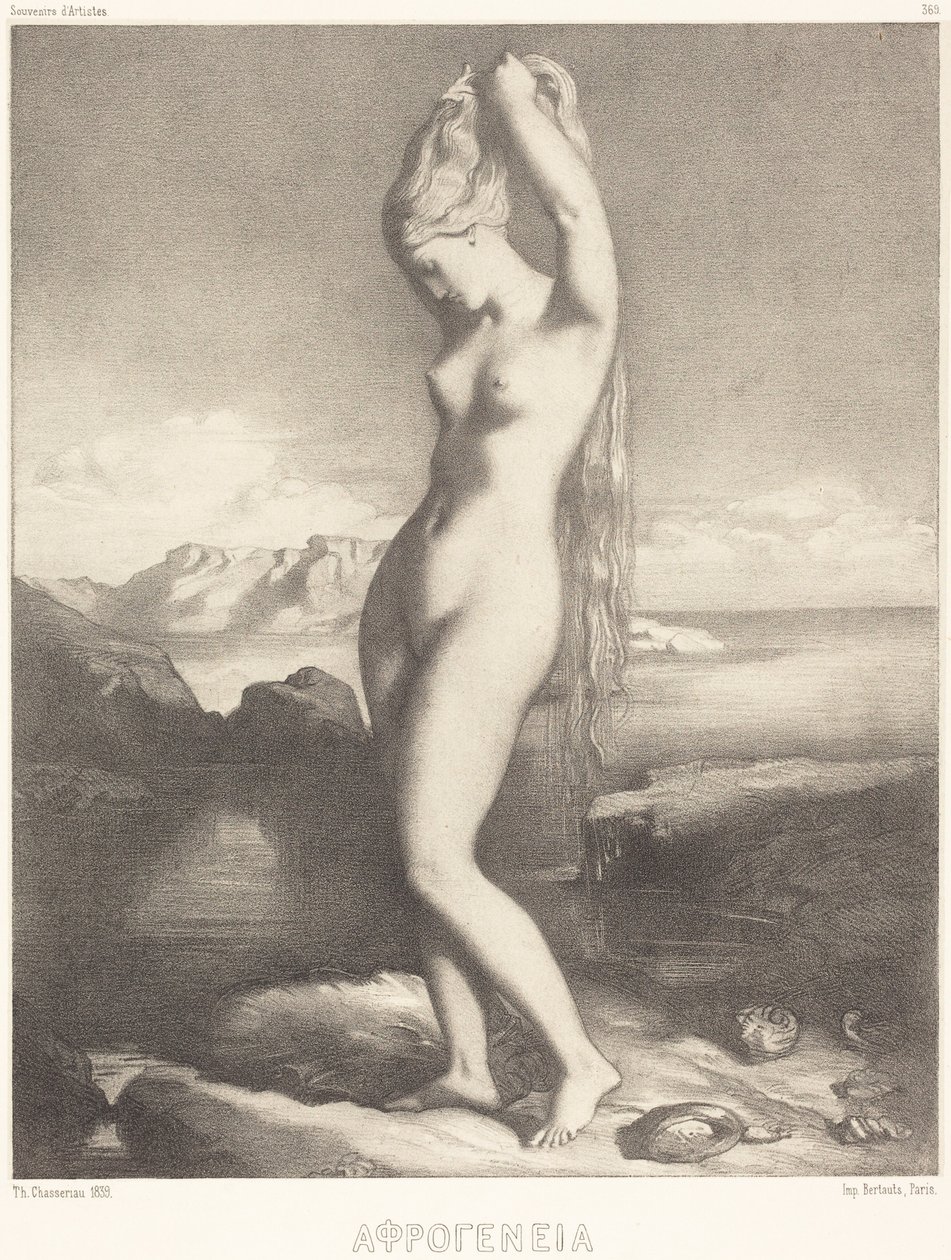 Venus Anadyomene door Théodore Chassériau